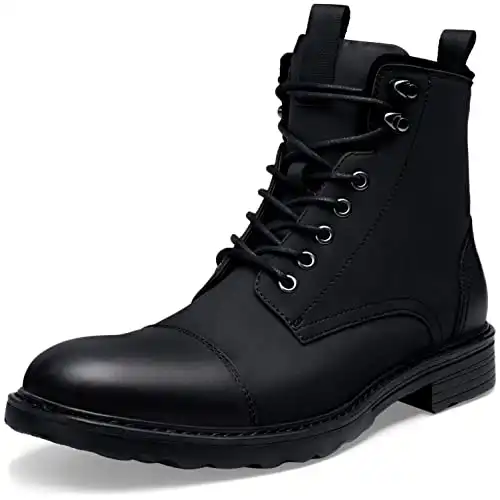 Vostey Mens Motorcycle Boots with Zipper - Chukka Boots