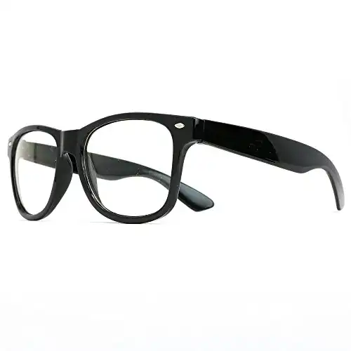 Retro Nerd Costume Glasses With Clear Lenses